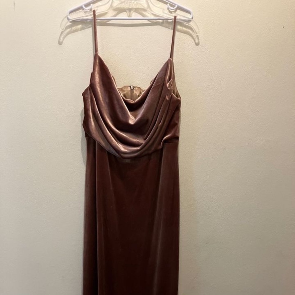 Floor Length Crushed Velvet Dress
